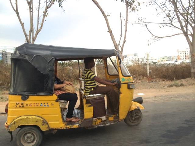 An auto rickshaw with a fare